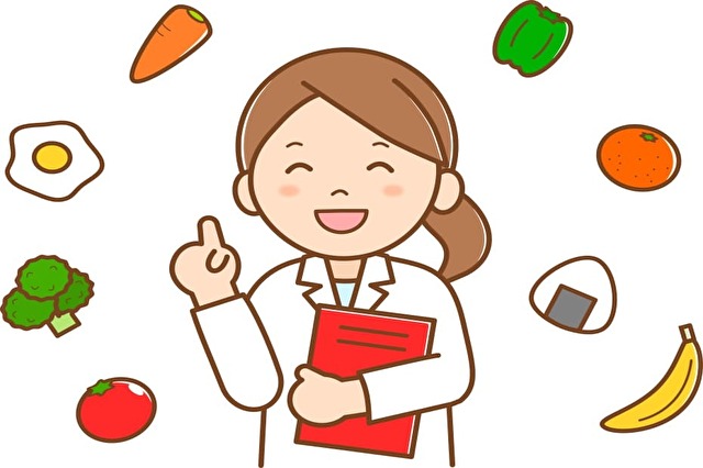 栄養を説明する女性