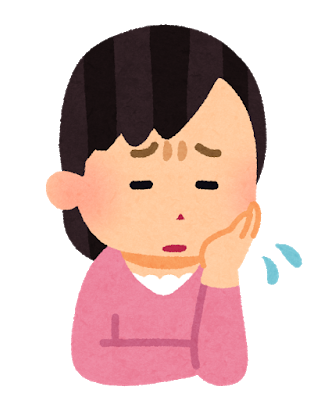 ため息をついている女性